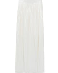Linen Blend A Line Flared Maxi Skirt