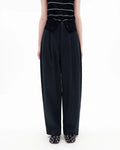 Banana Shape Pleated Wide Leg Casual Pants