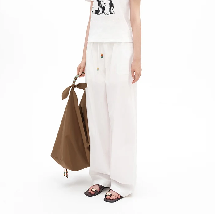 Lightweight Cotton Wide Leg Casual Pants